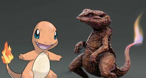 神奇宝贝换成现实画风会怎样?固拉多撞脸哥斯拉,小火龙变小蜥蜴