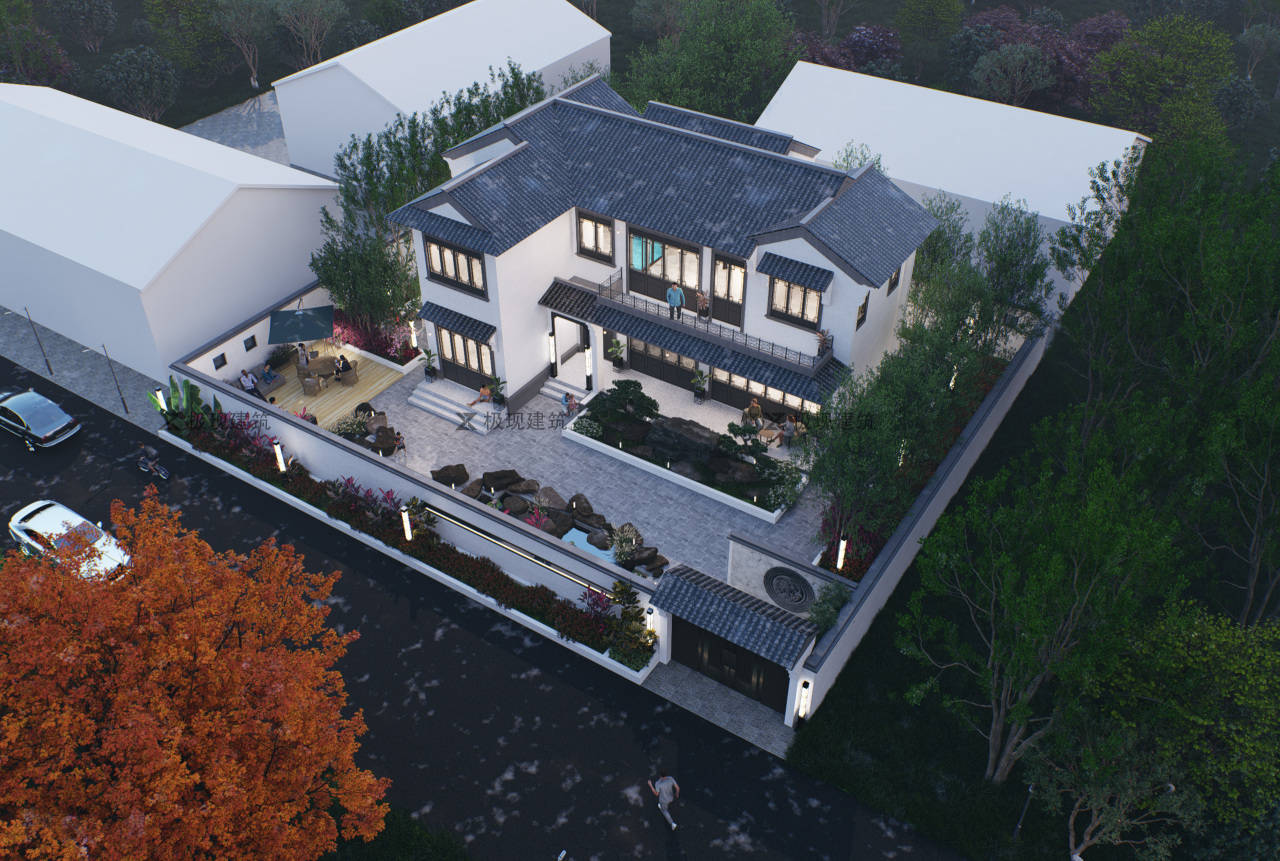 湖北仙桃丨二层中式风格自建别墅完工实景