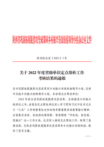 乡村振兴丨陕西林业集团连续三年获评省级单位定点帮扶工作考核最高