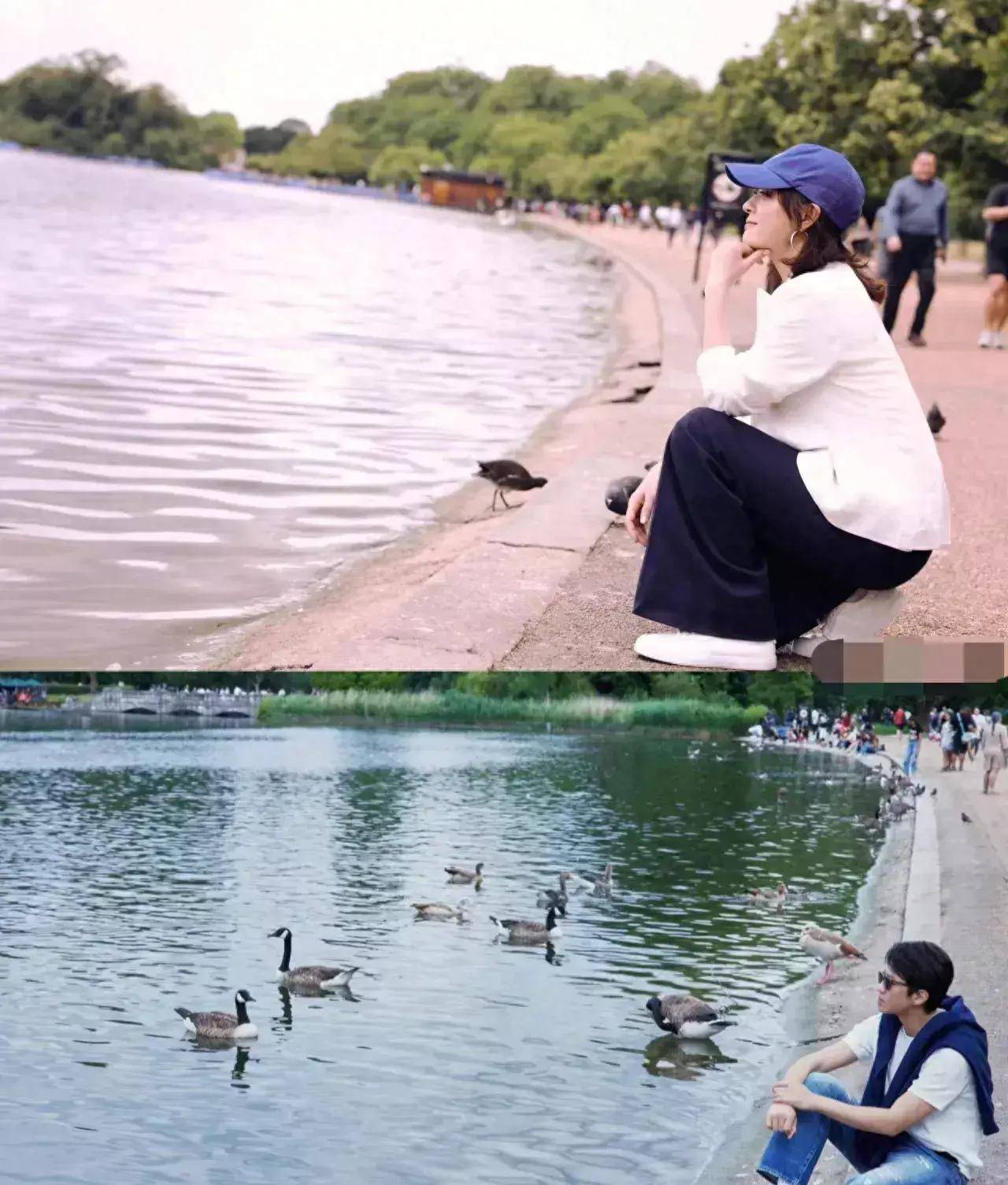 孙俪邓超1家4口现身剑桥, 邓超英伦风,娘娘美!等等小花很乖巧!