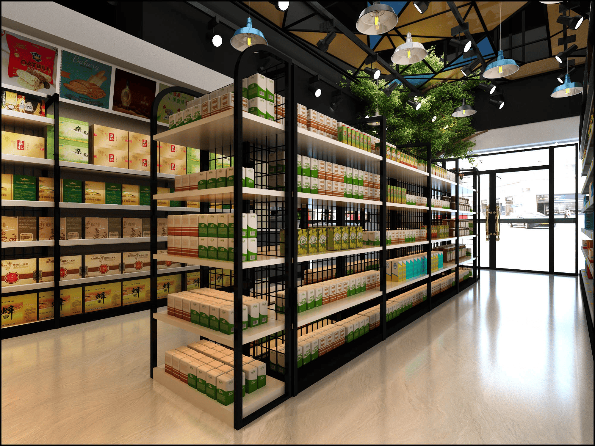 超市装修设计施工要点,生鲜超市装修,大型超市设计装修