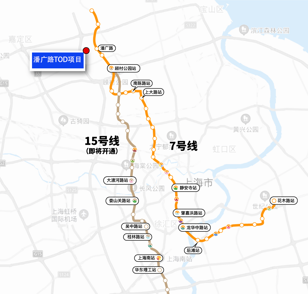 从项目出发,业主能无缝直达普陀长风,静安寺,长宁古北;及上海南站