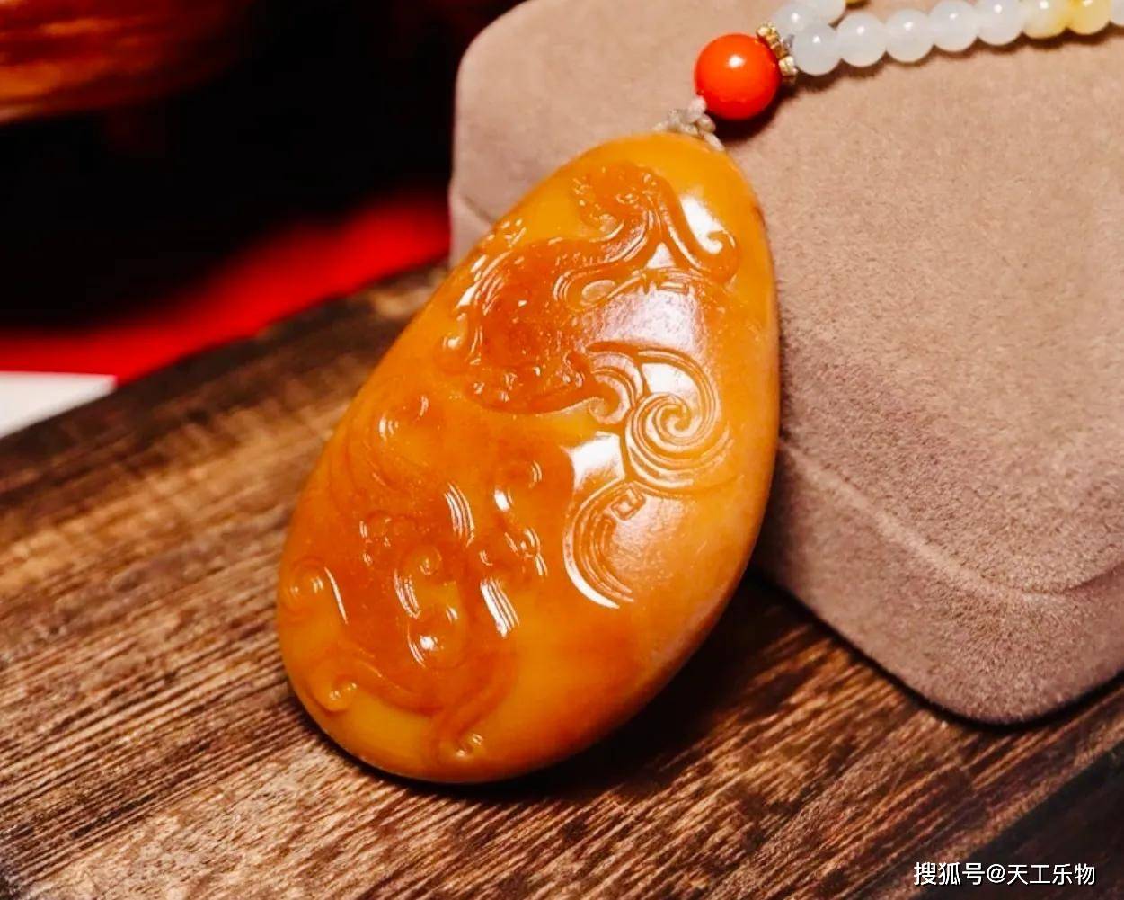 唐物 清 玉彫 和田玉 祝福把件 玉質温潤細膩 沁色