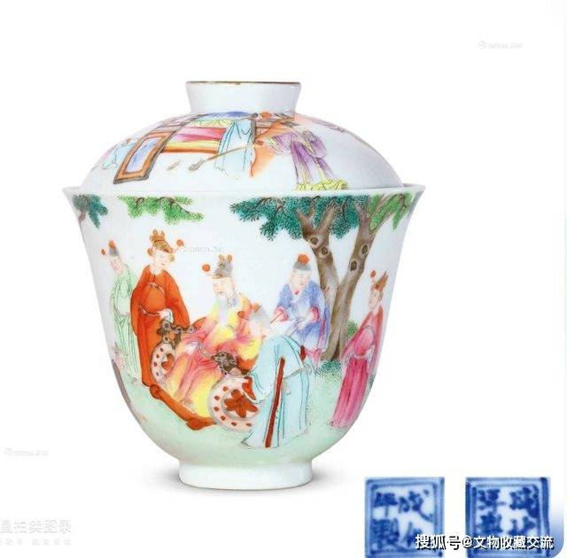 大清嘉慶年製款　看花亭　中屋宗舜　染付山水文茶入　蓋2種V　5882 收藏号】乾隆盖碗有收藏价值吗？_搜狐网