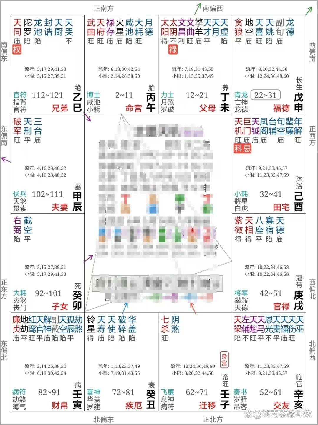 紫微斗数命盘图片