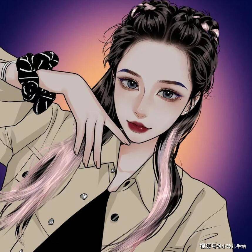 小玲儿手绘作品欣赏:首先,霸气动漫头像的特征