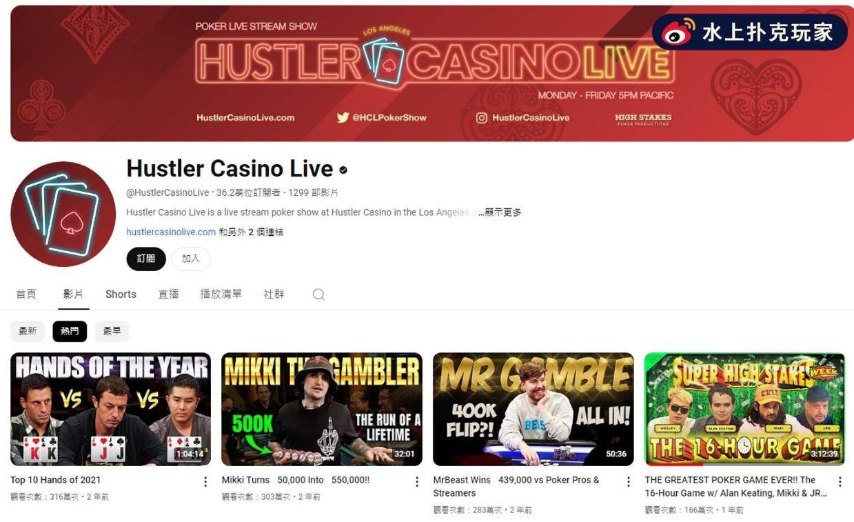 36万粉丝震惊！Hustler Casino Live 频道突遭封禁，百万观众转战Twitch！