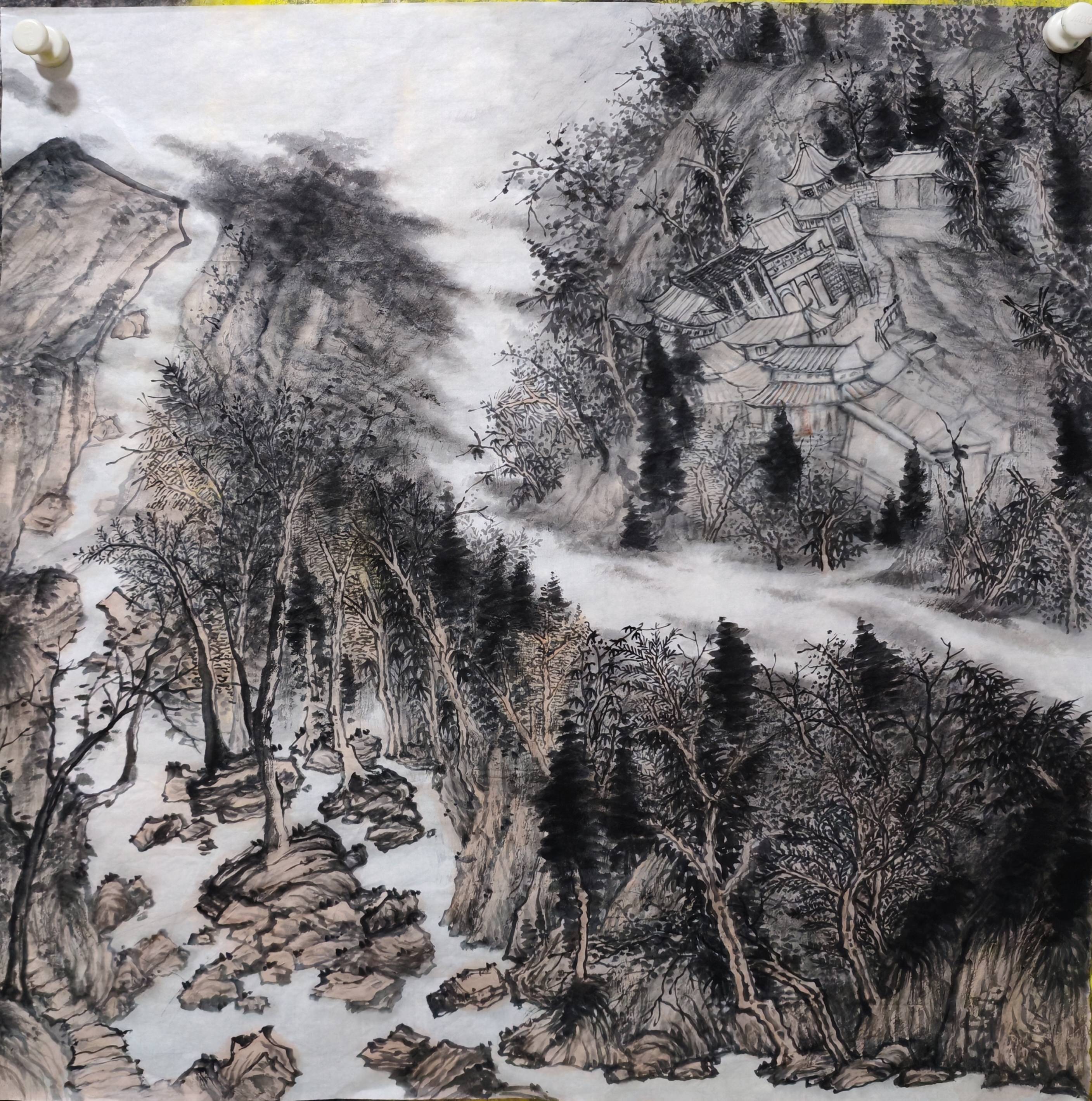 天地人和卢禹舜中国画展当代女大千 清华美院书画高研艺术总监喻春云