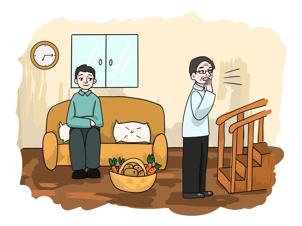 内客人慢悠悠地走下楼,杰看到婶婶来了,连忙起身问好,"婶婶,不好意思