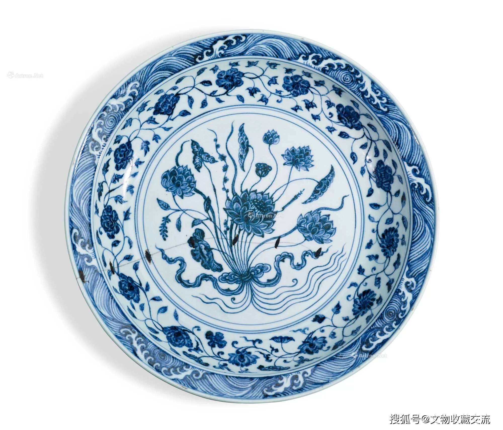 收藏拍卖】一束莲·永乐青花大盘中的热门图样_搜狐网