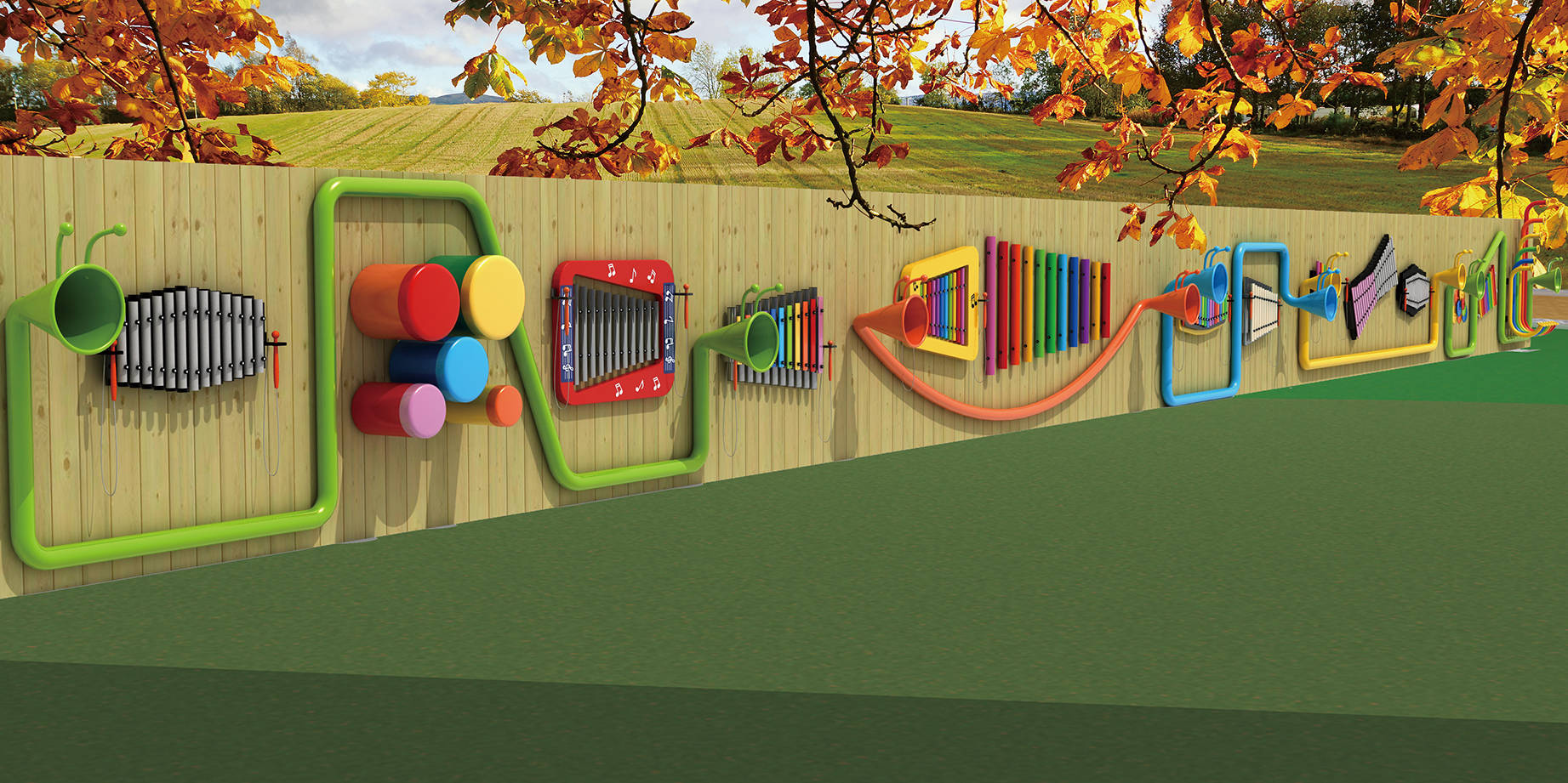 无动力音乐墙:奏响自然与艺术的和谐乐章