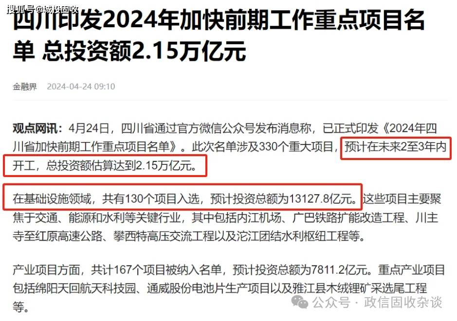 四川2.15万亿大基建计划曝光