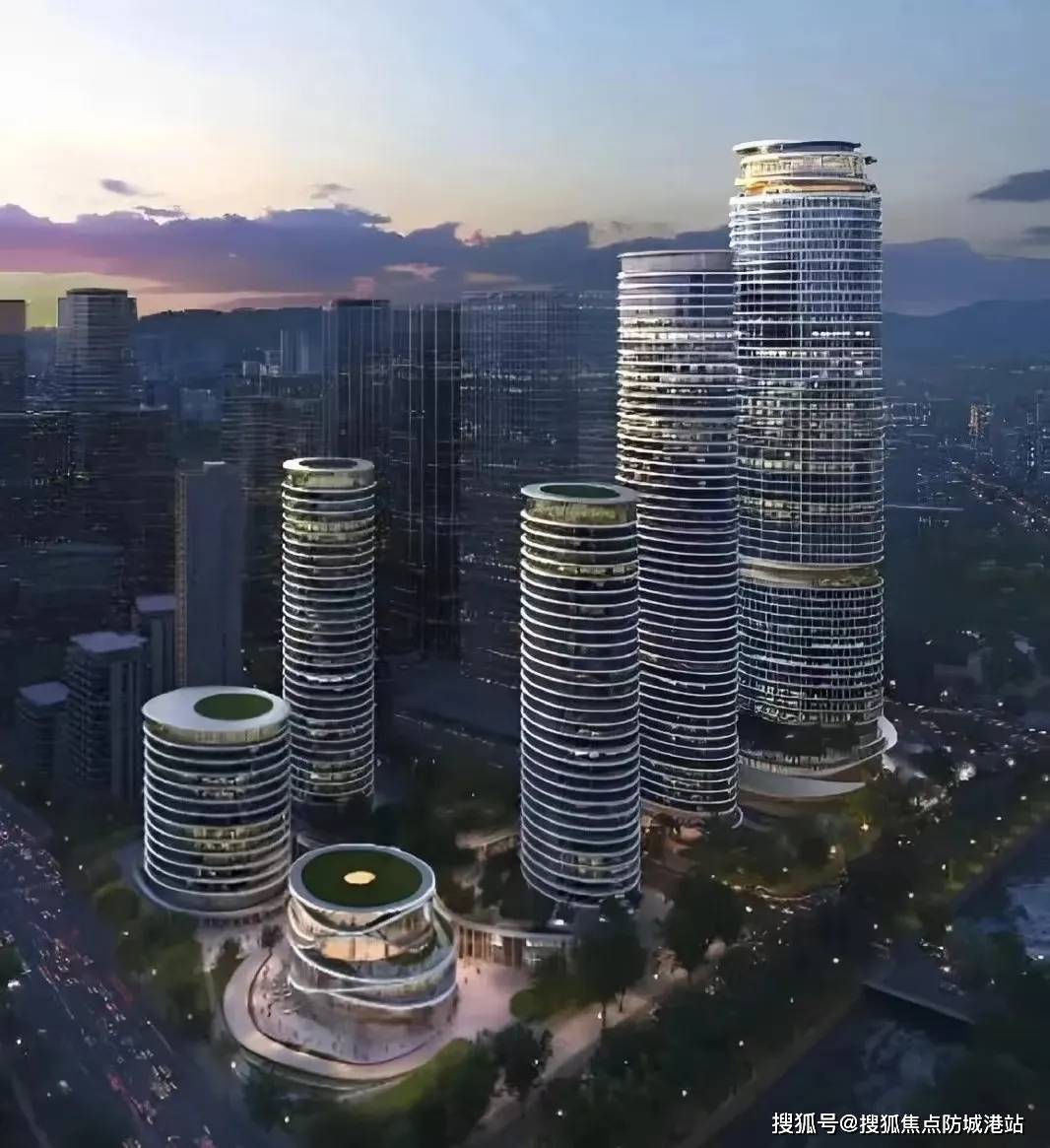 此外,圆弧形建筑造型使其在周边项目中脱颖而出,外圆内