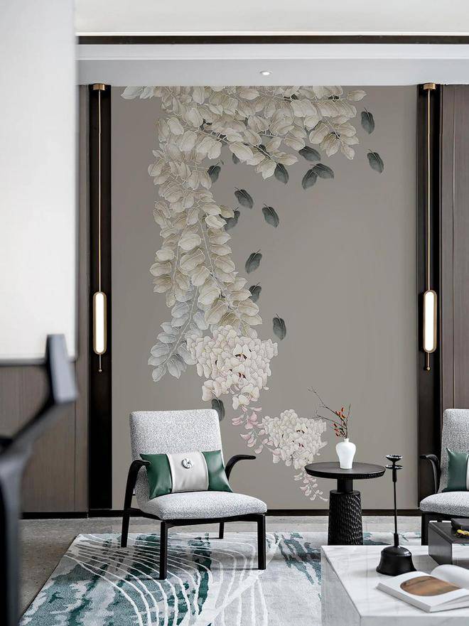 遇见背景墙壁画天洋墙布打造诗情画意的家