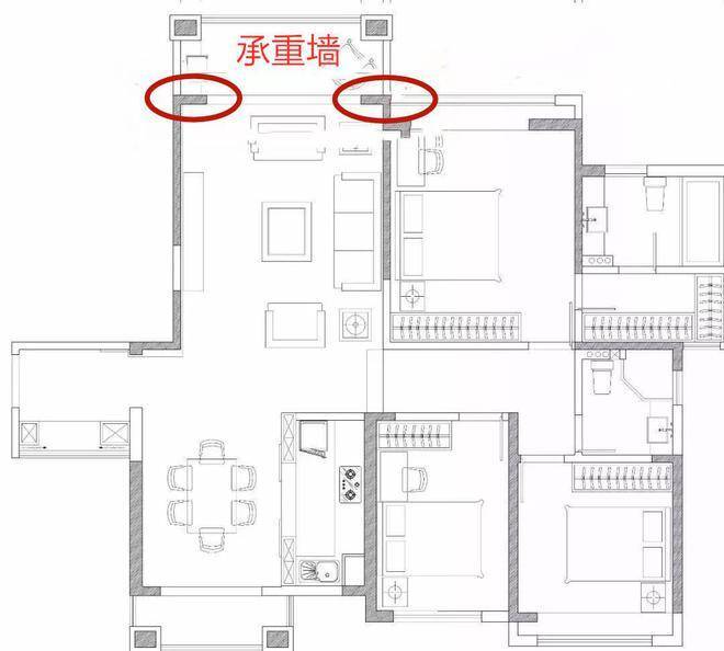 客厅光线暗面积又小，想砸掉阳台门垛，物业和邻居来找麻烦！_承重墙_墙体_结构