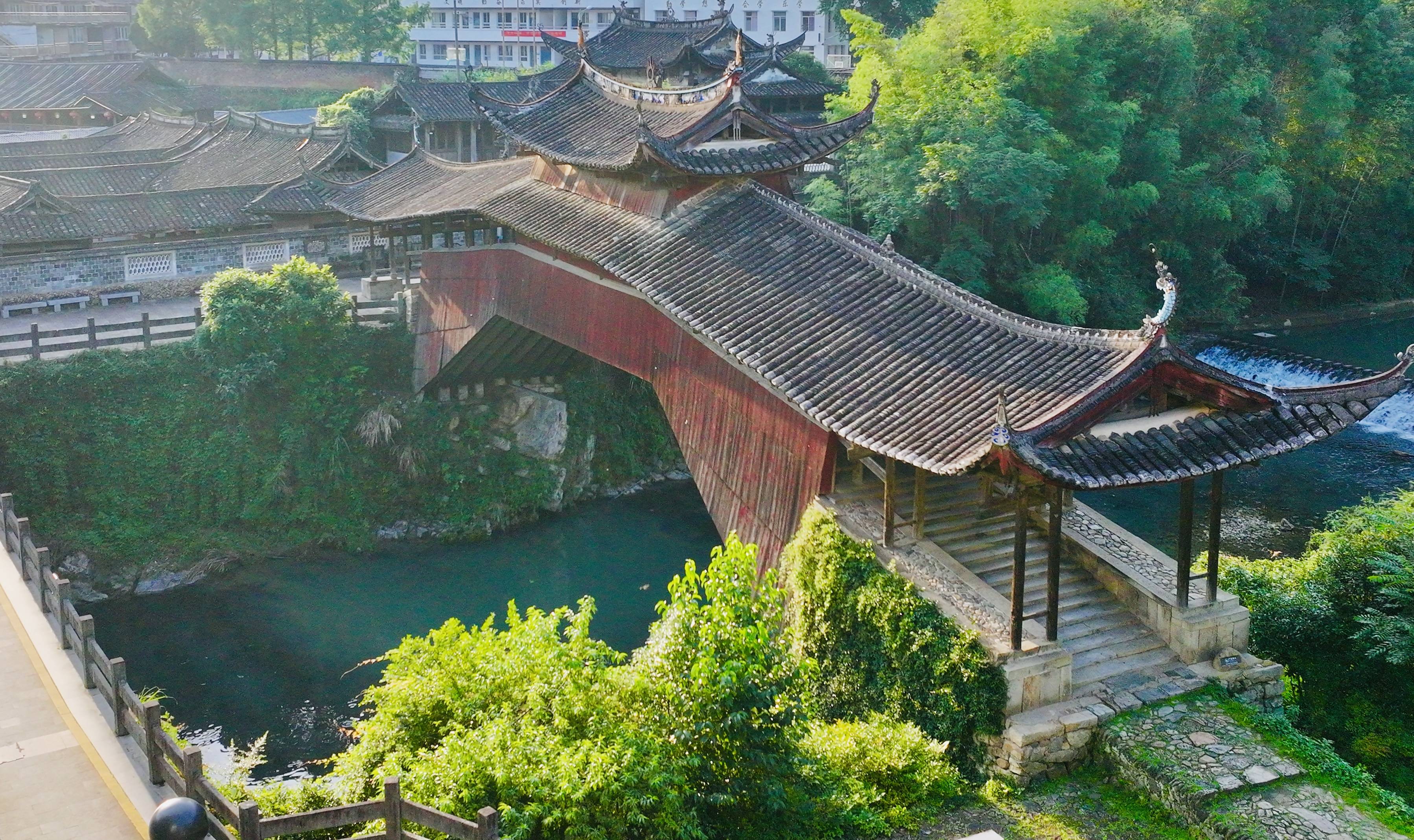 中国廊桥之乡泰顺:梦想成真,邀您共赏泗溪姊妹桥之美