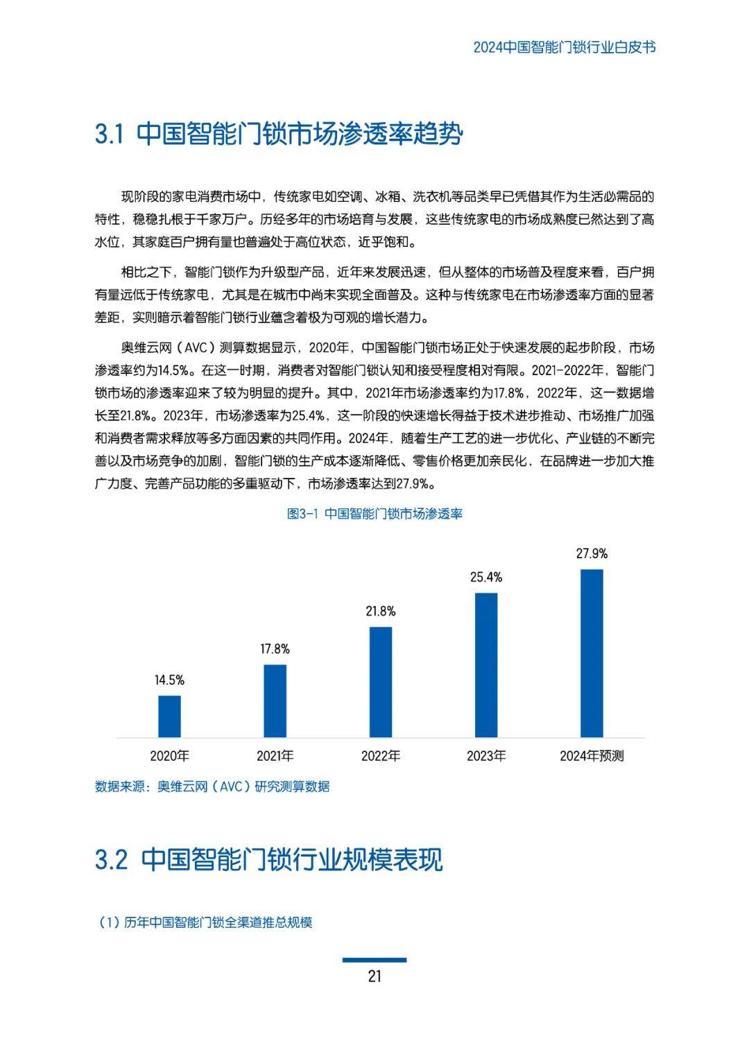 奥维云网：2024年中国智能门锁行业发展现状，智能门锁行业白皮书