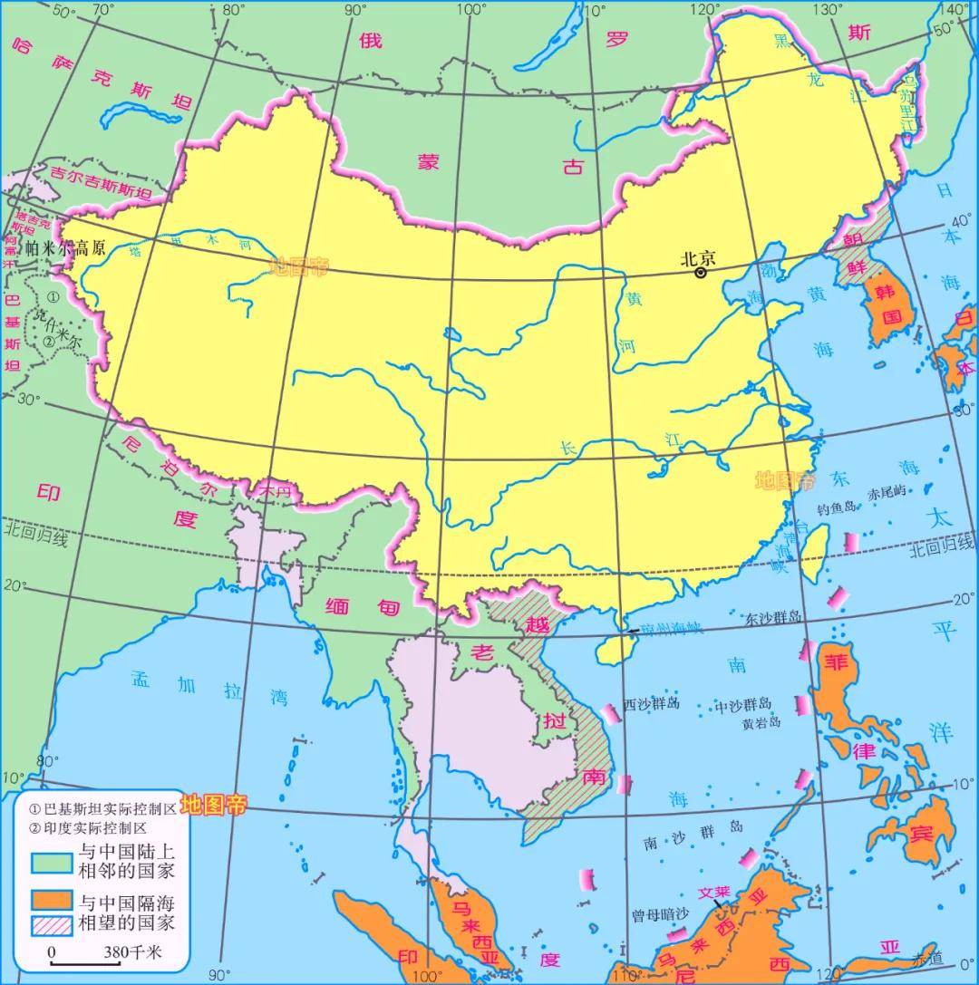 中国在地球什么位置东南西北的范围到哪儿