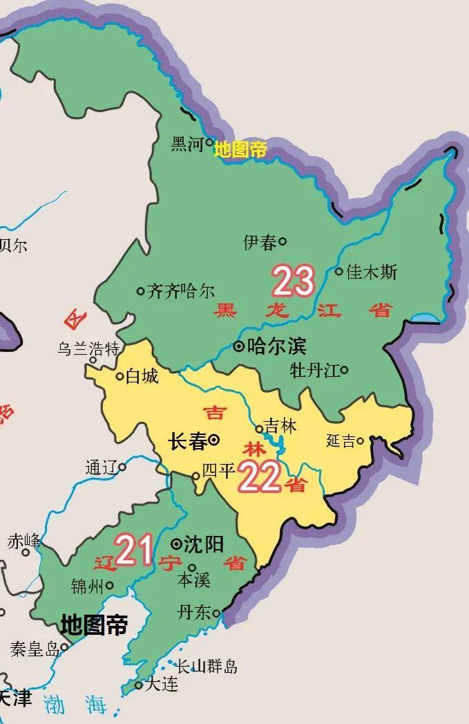 直辖市在前面,所以北京,天津在前,另外三个省或自治区在