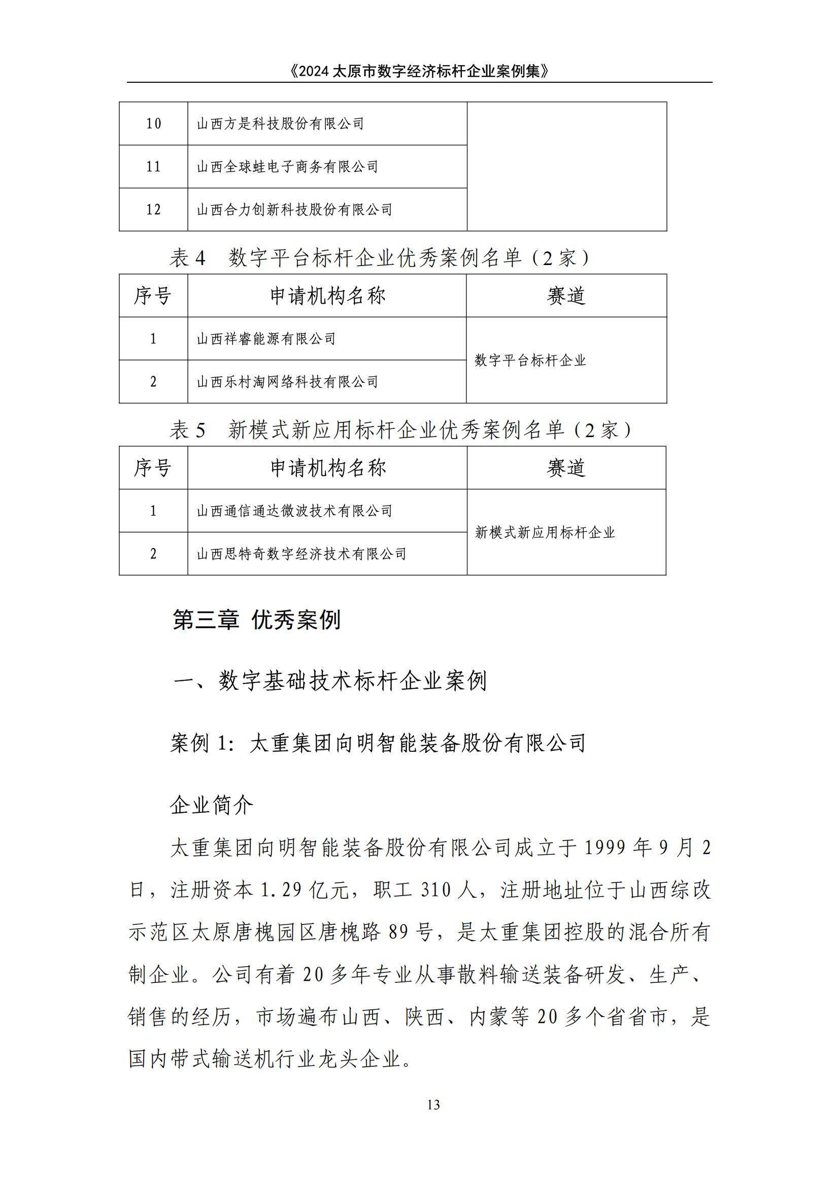 2024年太原市数字经济标杆企业有哪些？太原市杆企业引领创新转型-报告智库