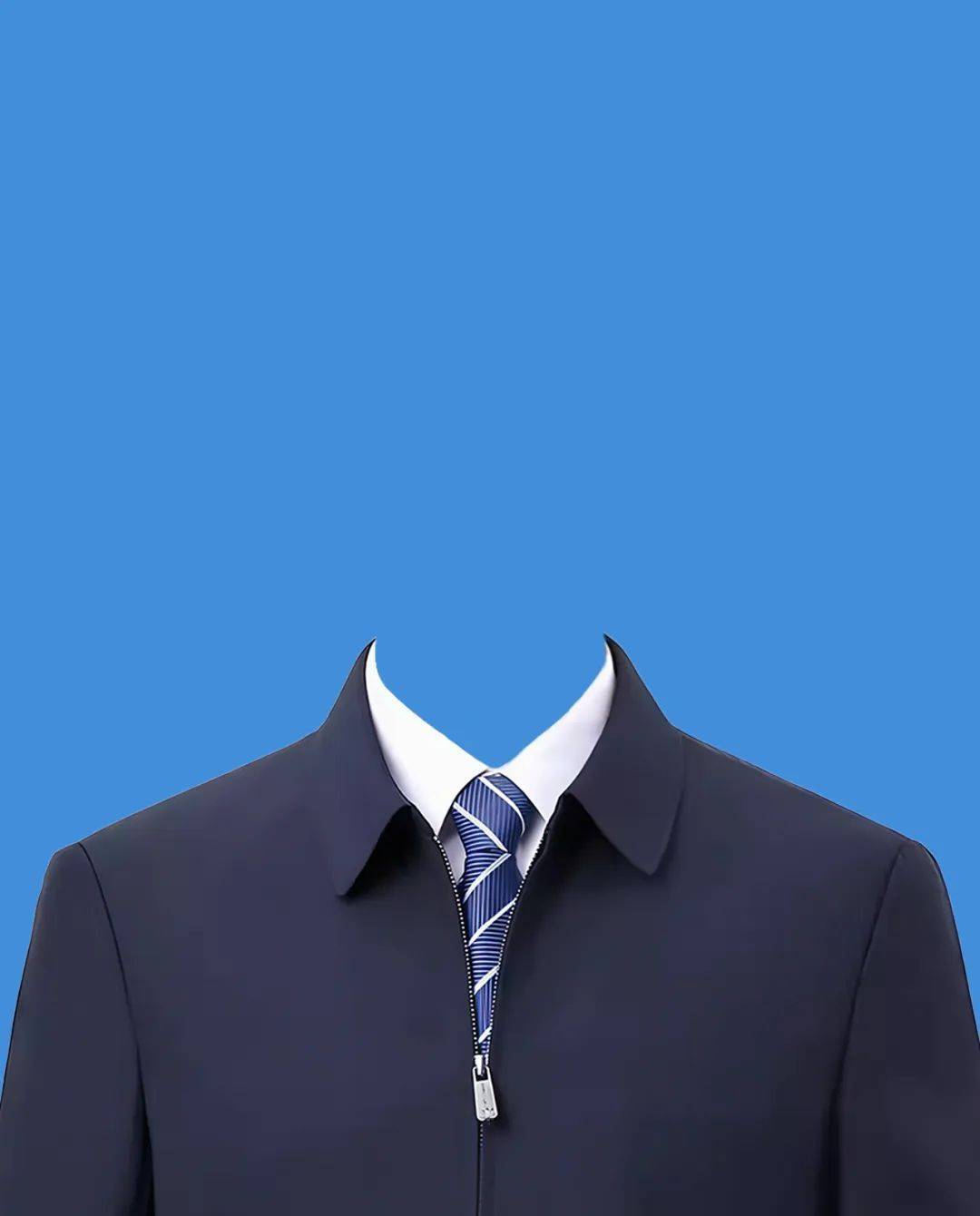 手机一键换装:适合蓝底证件照的西装,行政夹克,中山装等