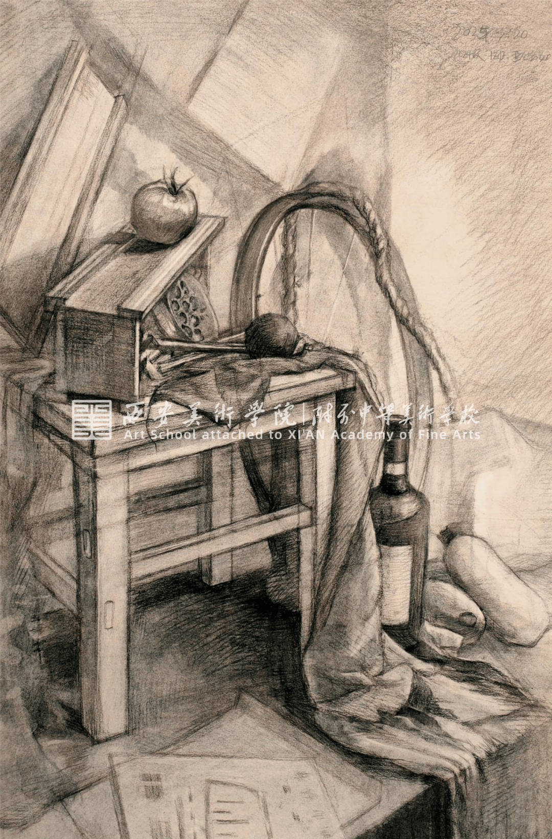西美附中一年级素描静物写生优秀作业选