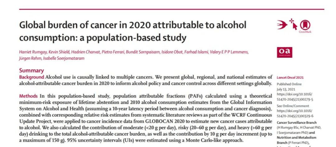 原创            柳叶刀：一滴也别喝！科学家发现，2020年全球有74万人因饮酒患癌