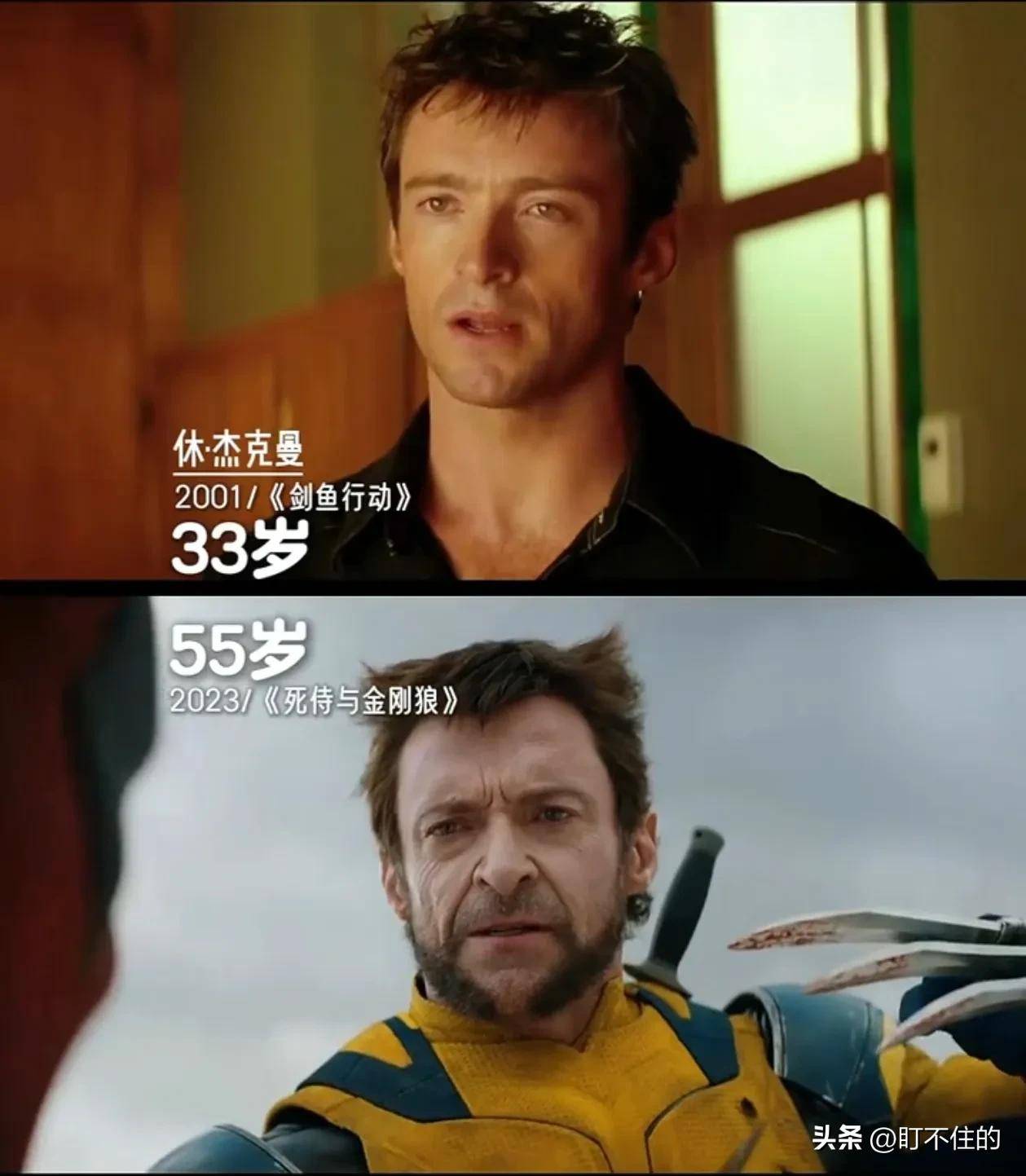 至于曾经的狼叔休·杰克曼年轻时的他带着些许稚气而如今已是威猛
