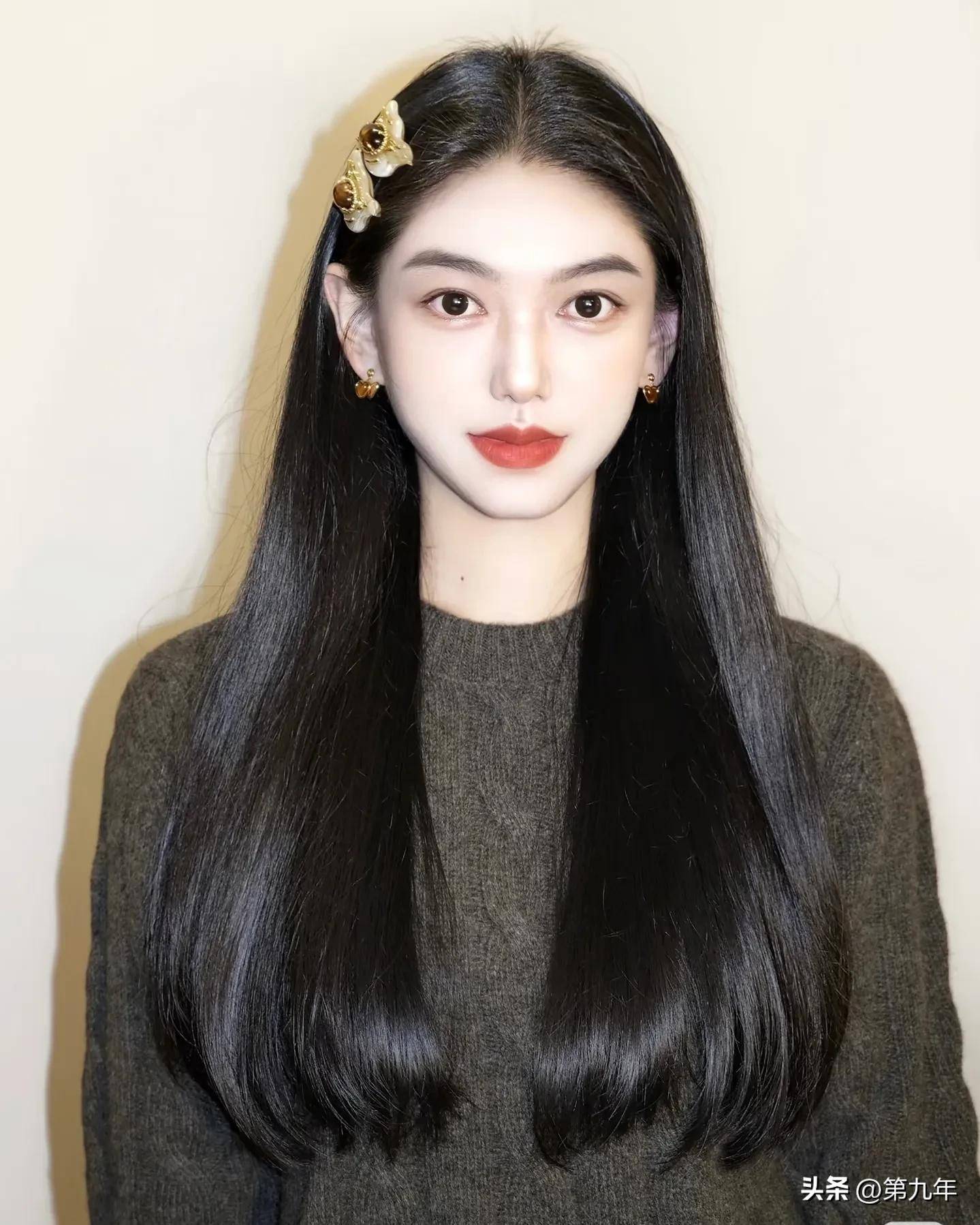 黑长直之美女星,谁是最绝美代表?有人生来就是明星!