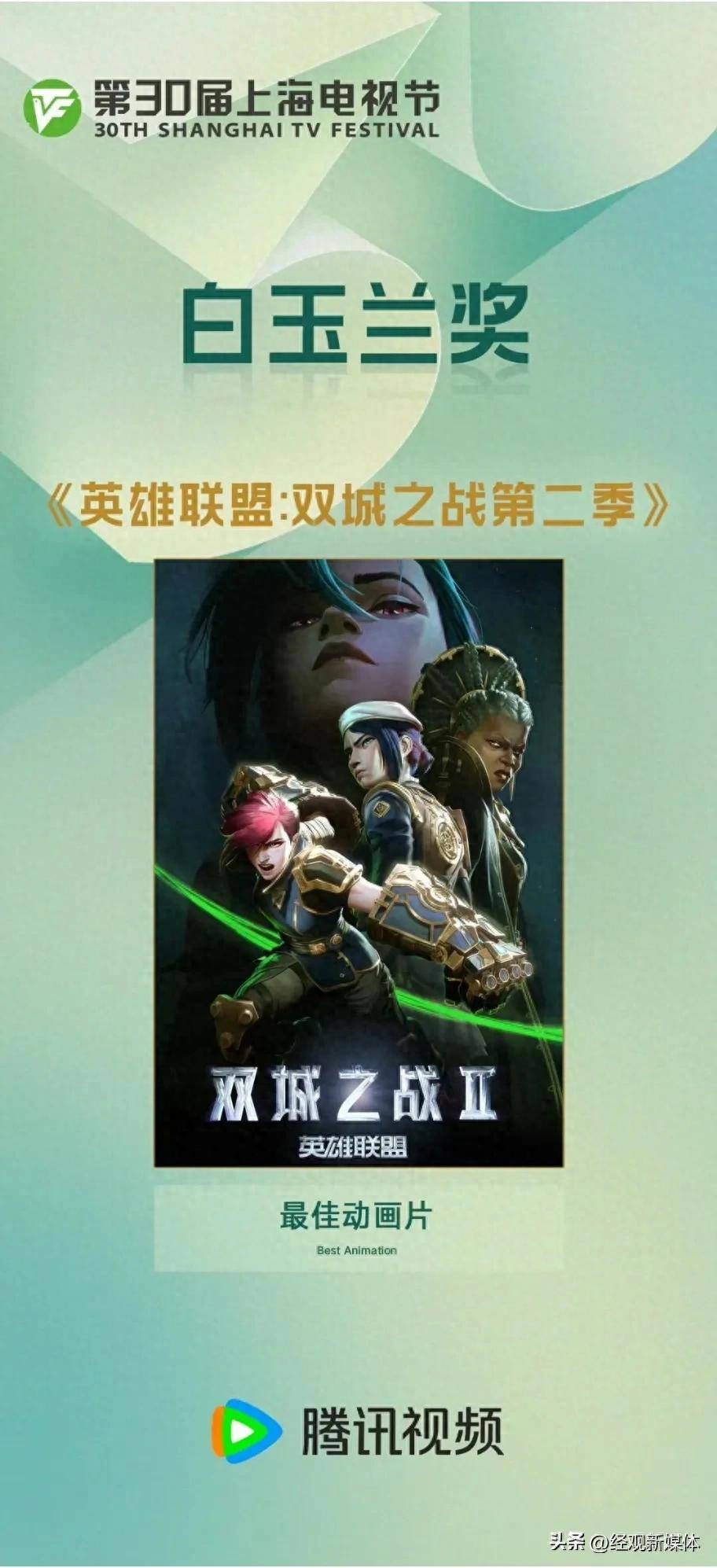 《英雄联盟：双城之战》第二季斩获白玉兰最佳动画奖，电竞文化再掀热潮
