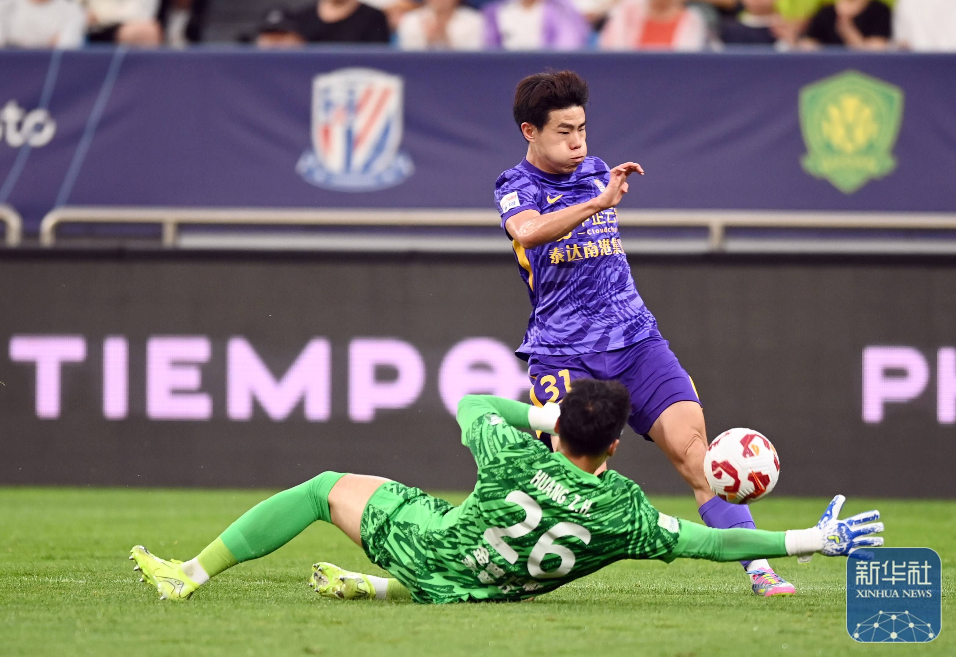 足球|中超:天津津门虎胜大连英博海发