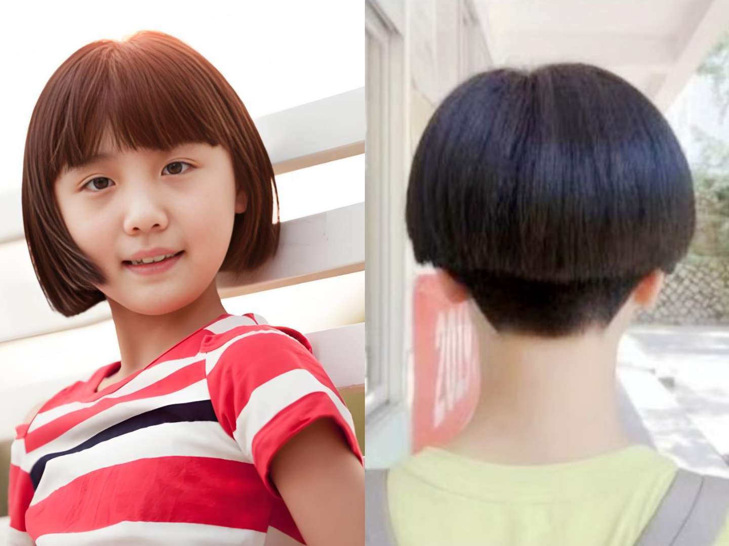 我个人觉得这种"斜面短发"比之前的"蘑菇学生头"的发型差远了好吧?