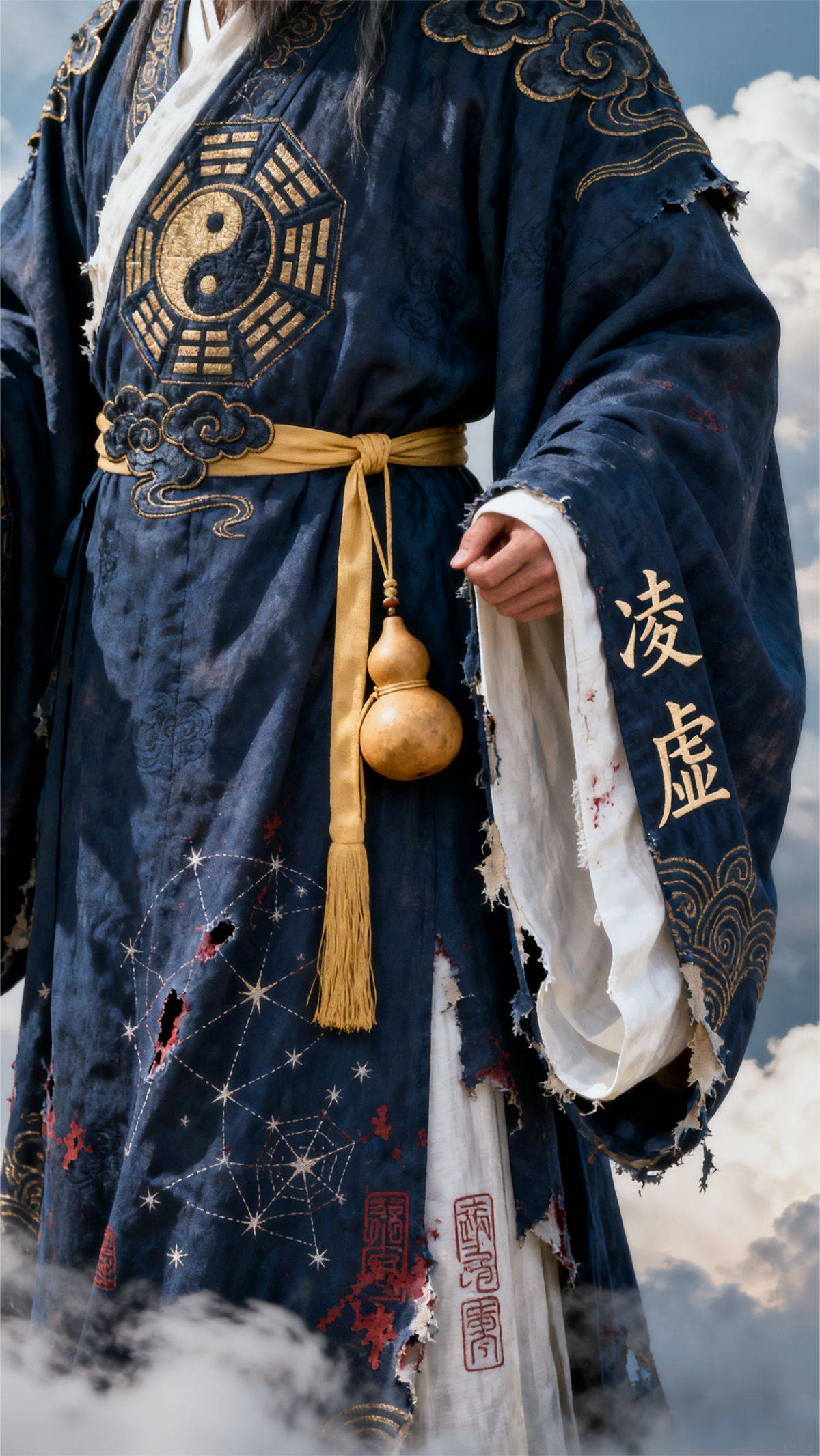 《影神图》凌虚子的道袍,连云纹都在还原传统道教服饰!