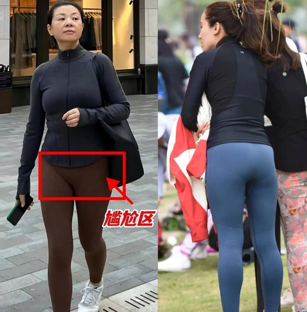 比"披丝巾"更可怕的是"无痕裤外穿",勒腿卡裆,三角区更尴尬