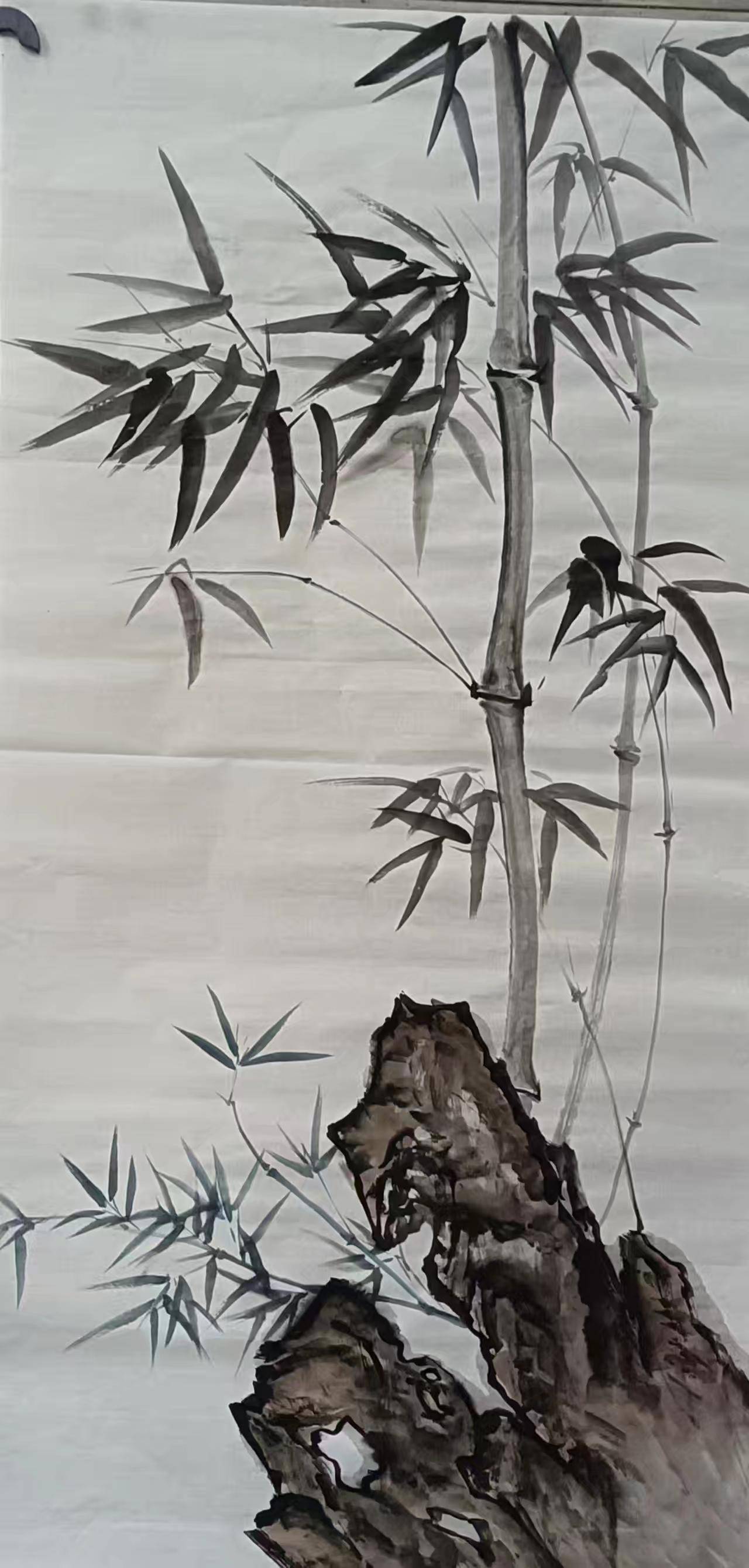 《墨竹三叠——乙巳冬东湖竹影纪略》窗竹写意图