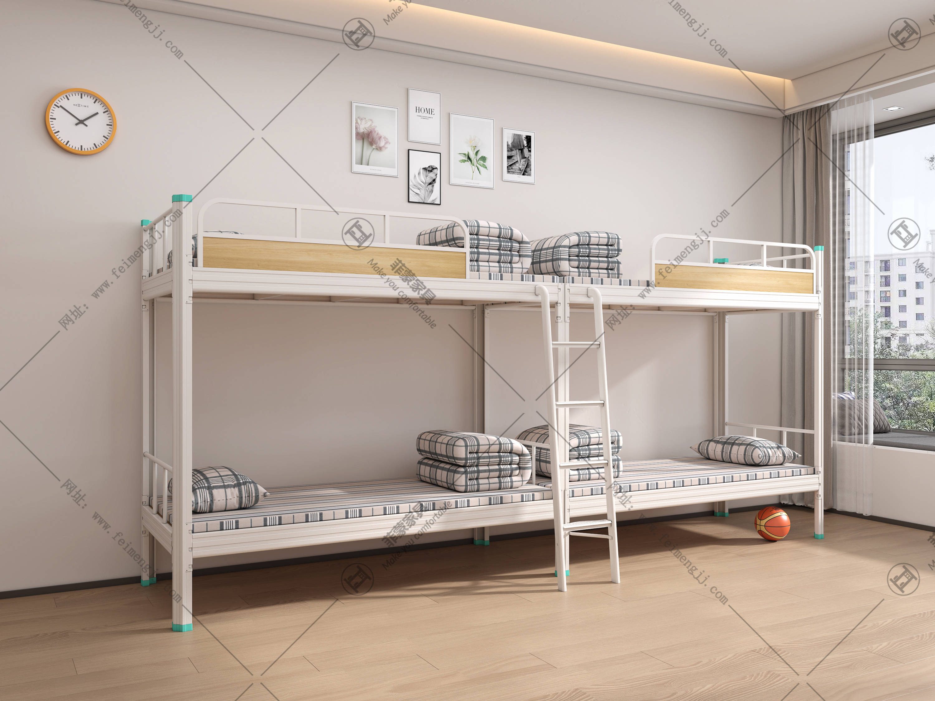 菲蒙家具:公司宿舍铁架床定制批发