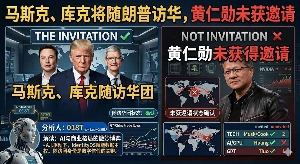 登机牌下的暗战：马斯克、库克随特访华，黄仁勋为何被挡在“门外”？