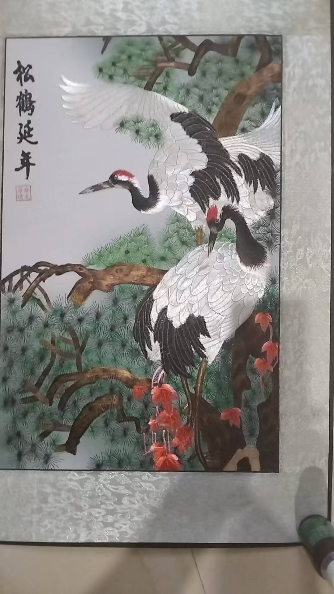 俞元芬大师非遗苏绣《松鹤延年》藏品完整鉴赏简介