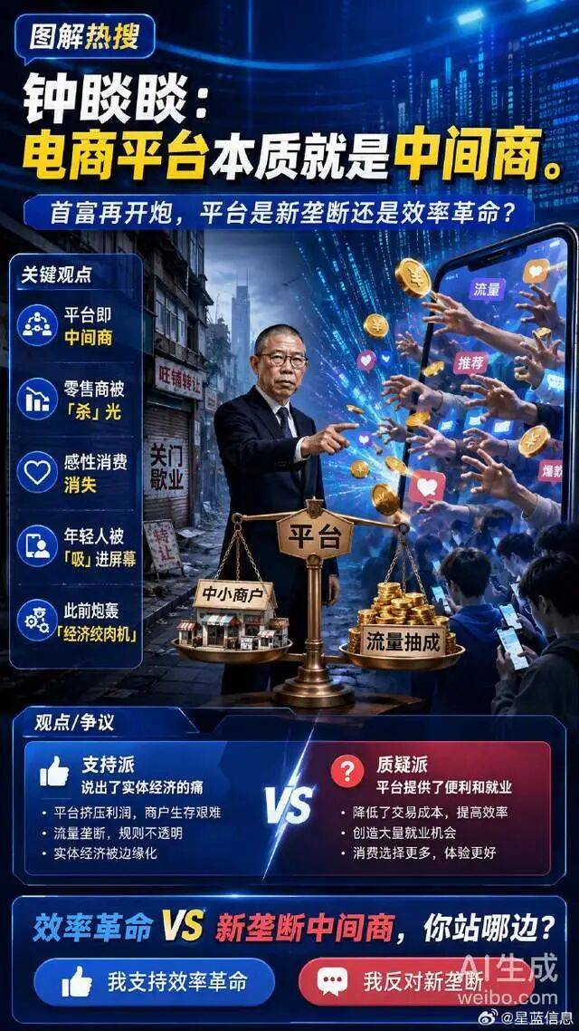 钟睒睒的观点尖锐、扎心、务实，电商确已成为消费不景气重要因素