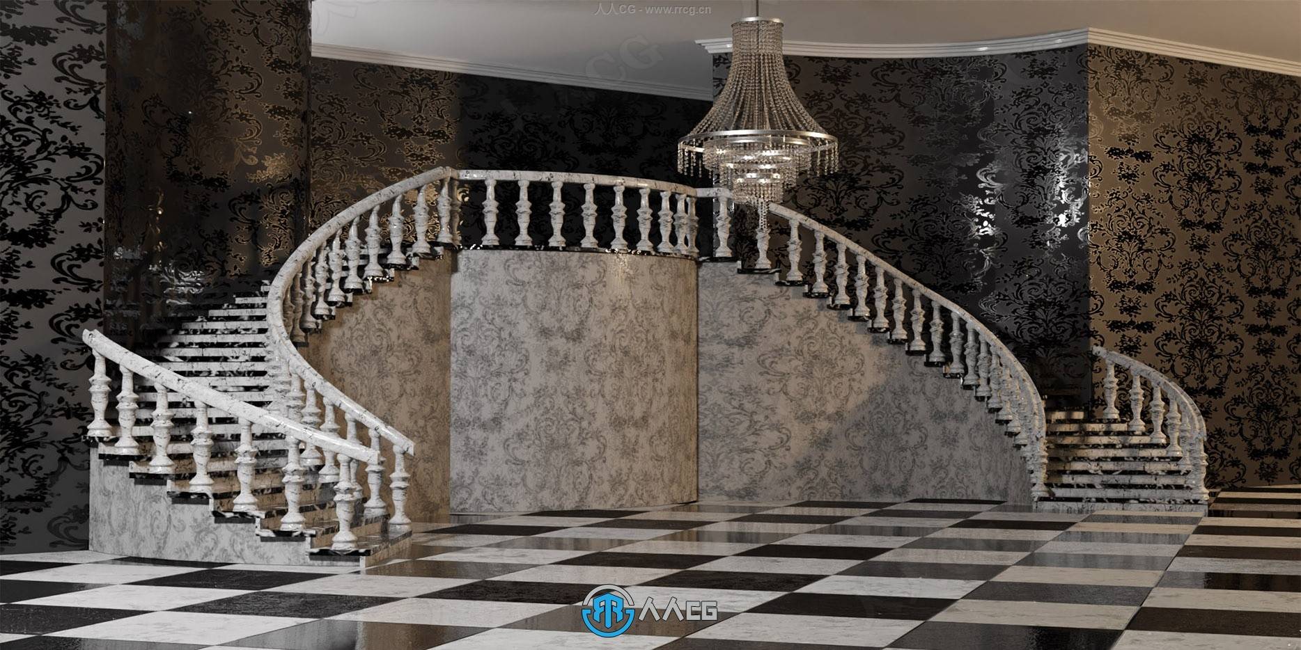 Stair Builder楼梯生成Blender插件V2.02版：几何节点程序化生成+参数可控