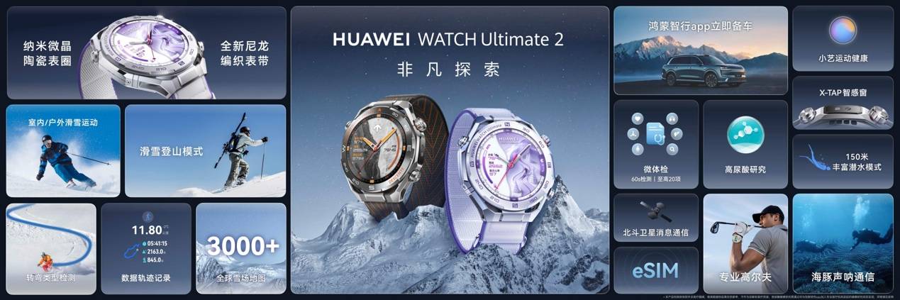 《HUAWEI WATCH Ultimate 2 非凡探索全新升级,以专业实力开启冰雪探索新篇章》
