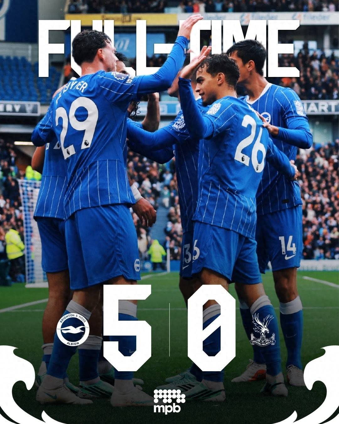 原创
            5-0！布莱顿今夏卖巴莱巴+范赫克，英超7轮轰23球，是阿森纳2倍多