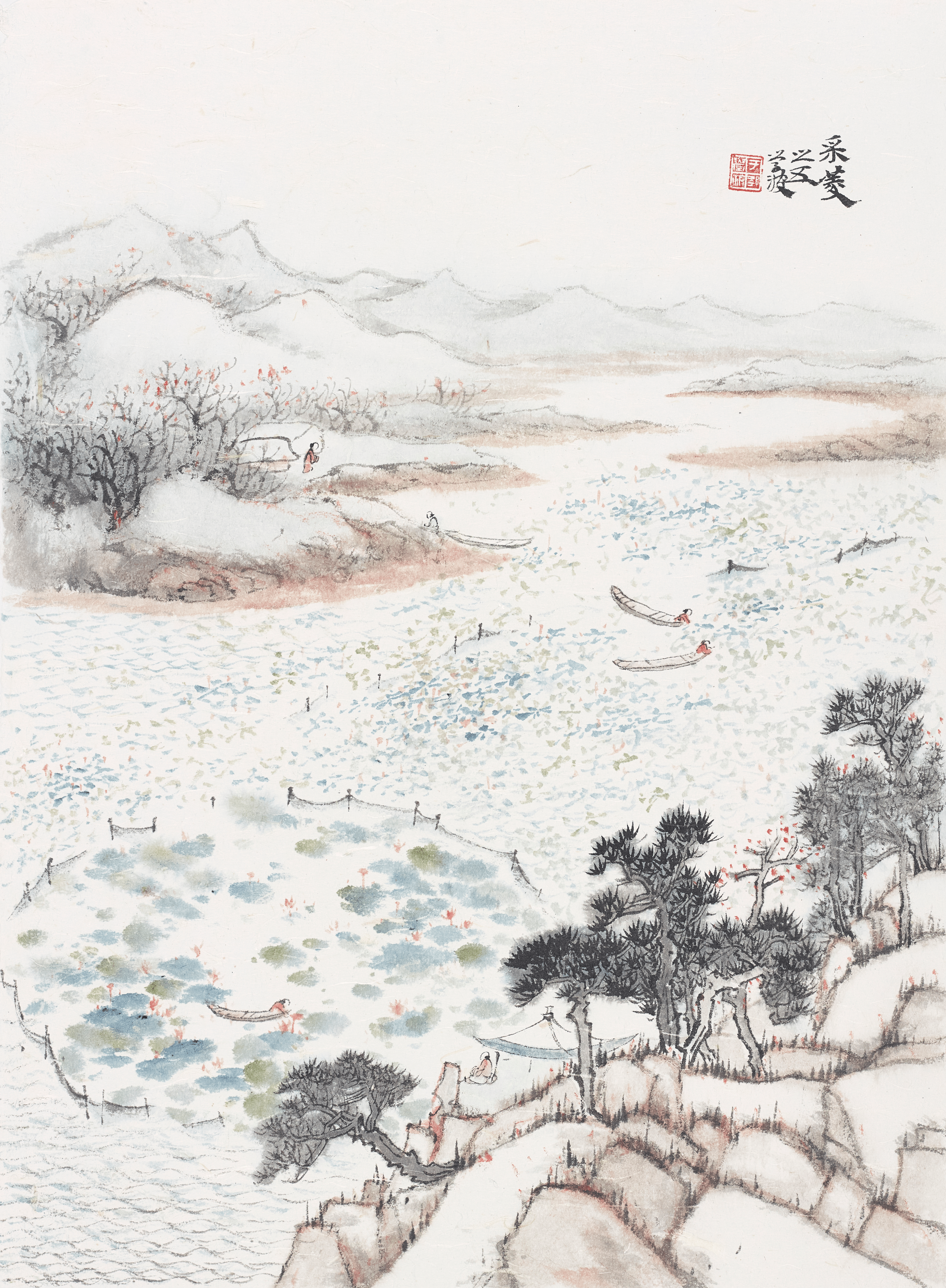 采菱是这位艺术家绘写故乡的入口