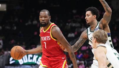 NBA-火箭VS雄鹿 杜兰特组织进攻