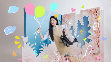 刘浩存晒童趣生日照 穿卡其色裙子俏皮又少女