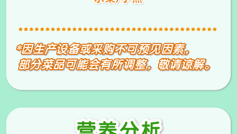 2026年秋季学期第七周学生营养餐谱