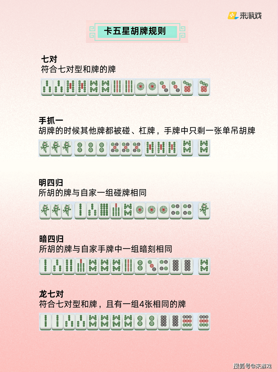 卡五星胡牌规则+胡牌口诀