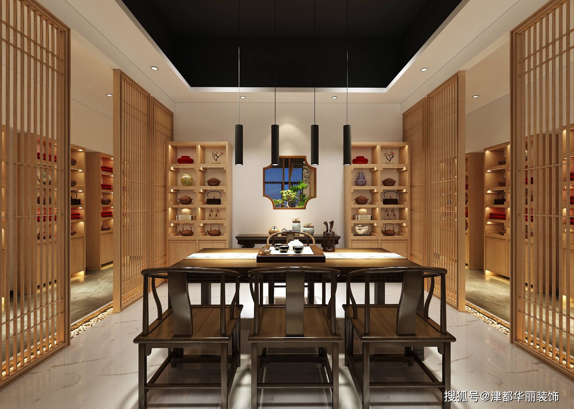 银川装修公司|银川茶楼装修设计效果图