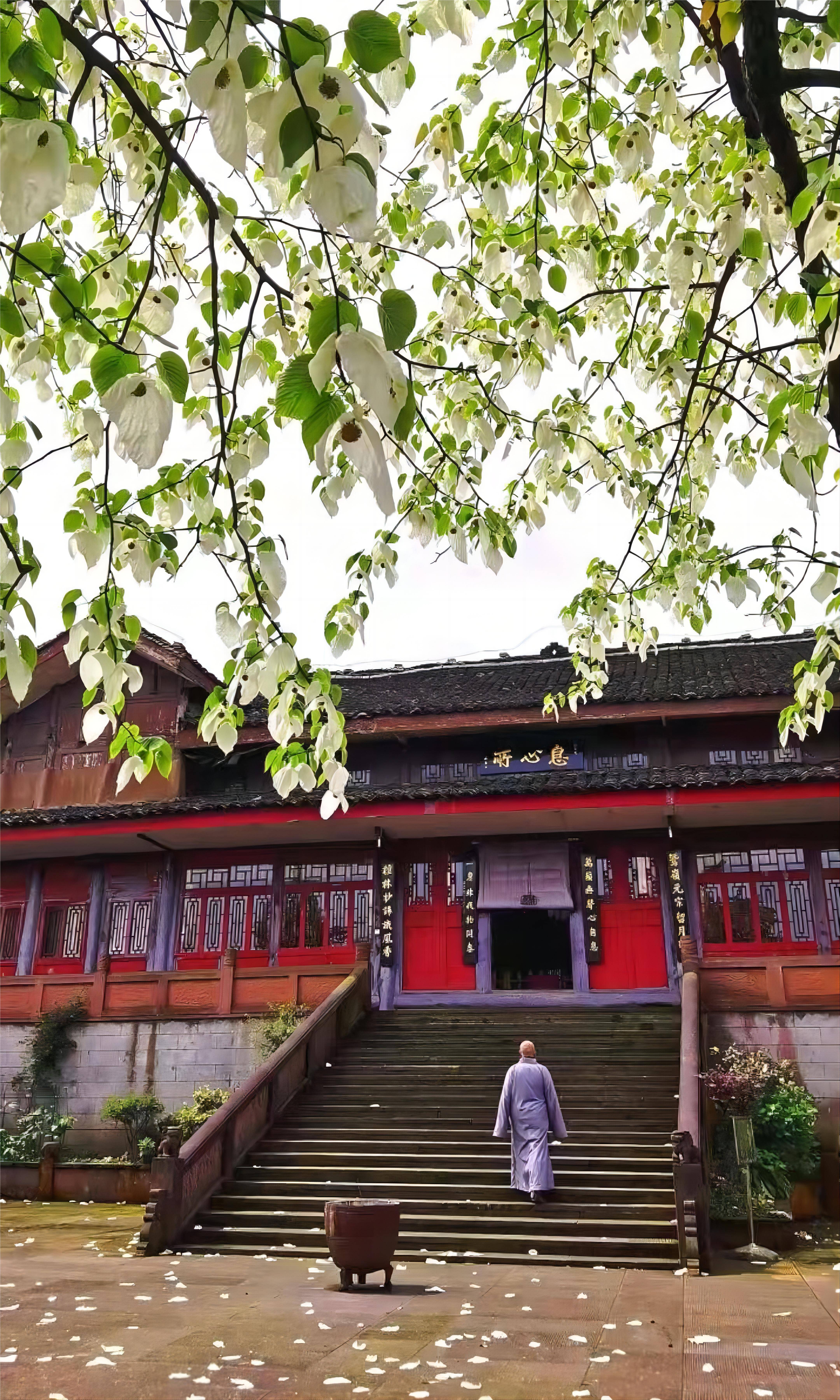 峨眉山金顶主峰华藏寺,全称为"永明华藏寺",是中国海拔最高的汉传寺院