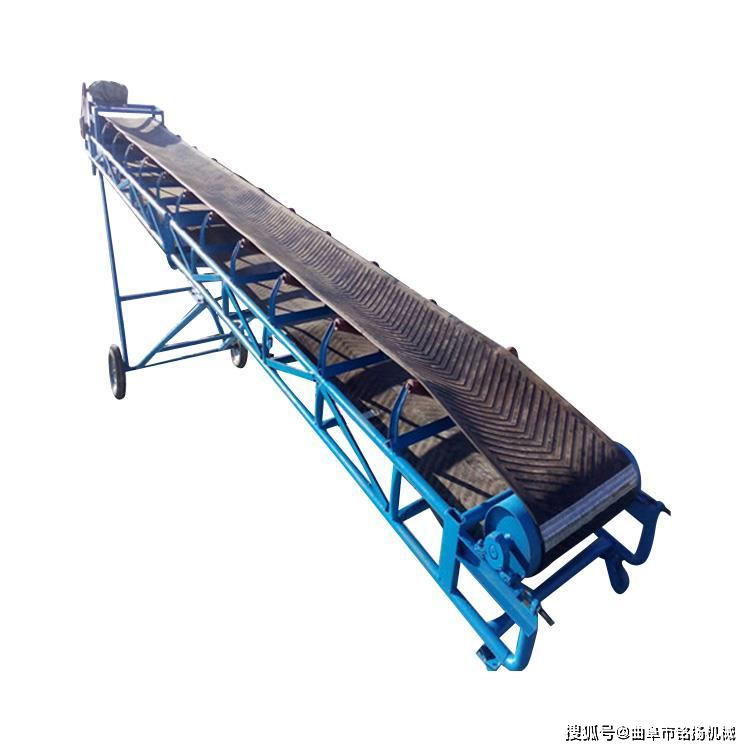 可移动式爬坡皮带运输机 双升降皮带机 装车用10米长传送带_输送机